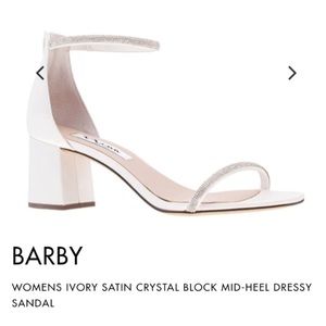 Nina Barby Ivory Crystal Block Heel